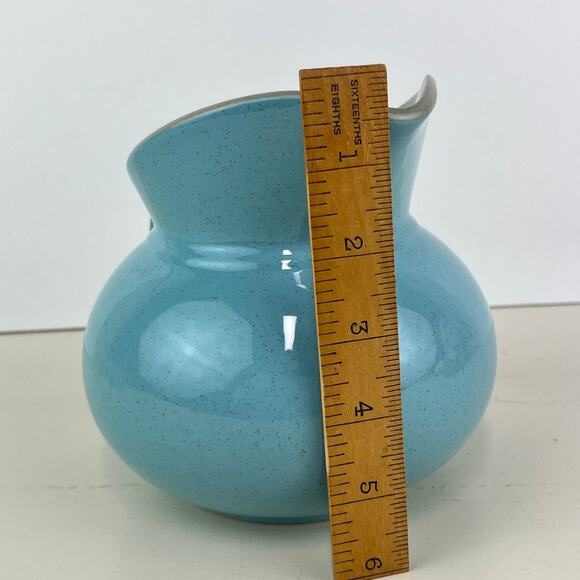 Harker Pottery Harkerware Blue Mist Speckled Pitcher - Picture 9 of 9